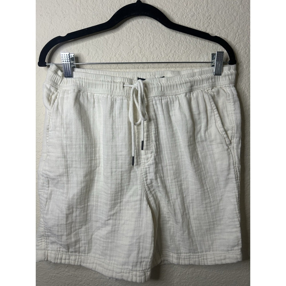 Aeropastel White 100% Cotton Drawstring Summer Men's Shorts M Resort Vacation - Picture 3 of 9